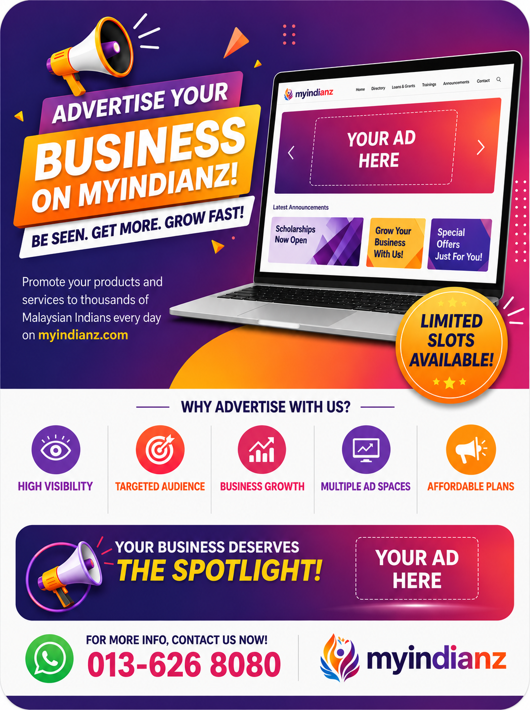 Advertise your business on myindianz — call 013-626 8080